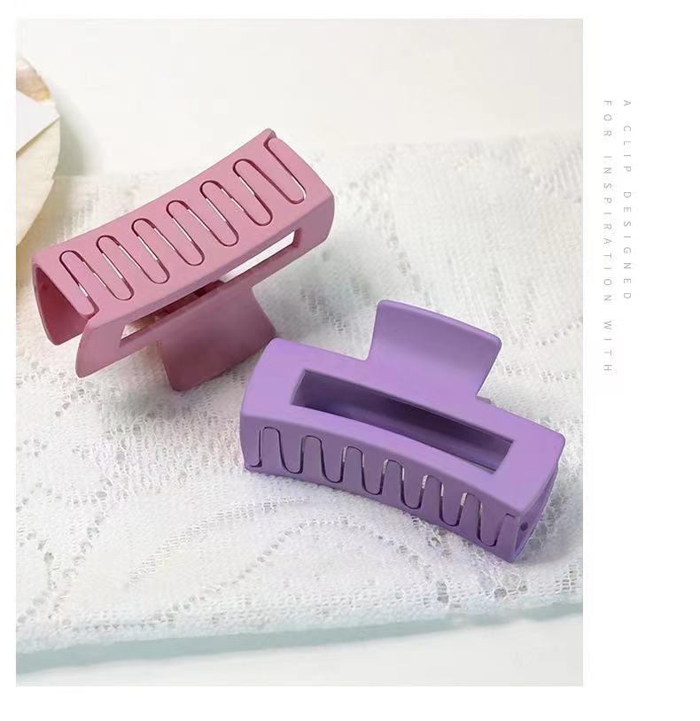 6pcs Simple Square Geometric Frosted Hair Claws Clamps