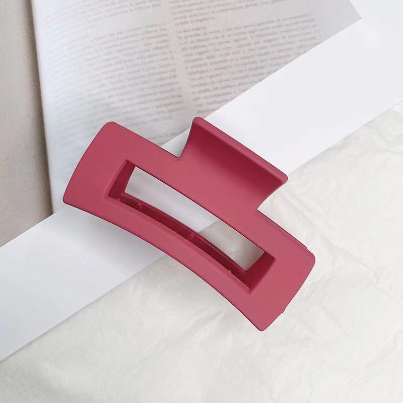 6pcs Simple Square Geometric Frosted Hair Claws Clamps