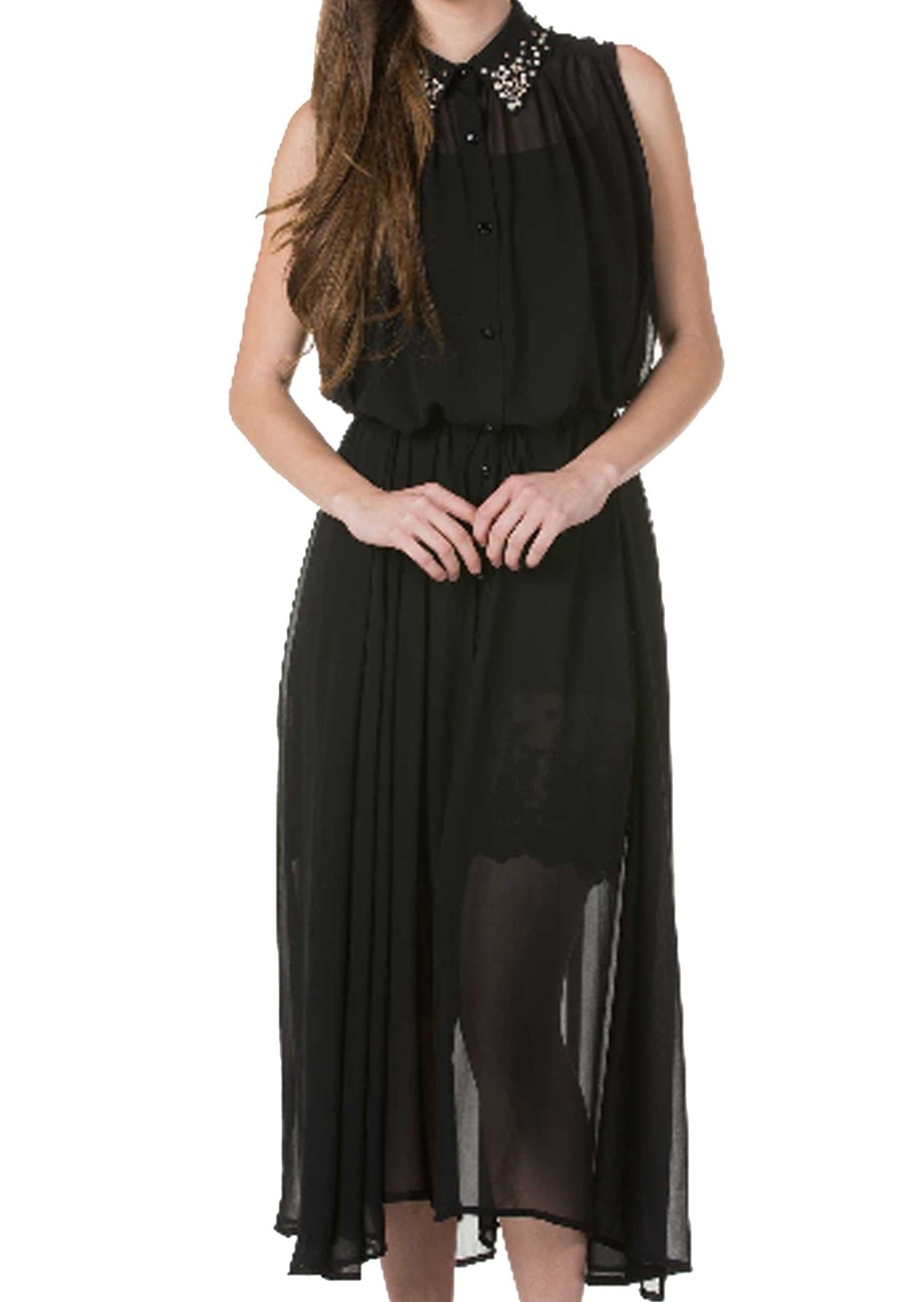 Button Downed Maxi Dress