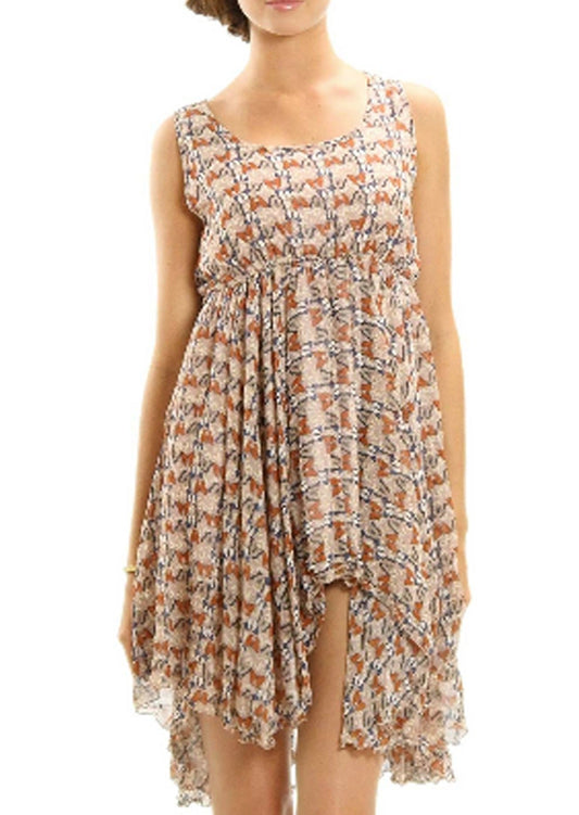 Butterfly Printed Sleeveless Dress