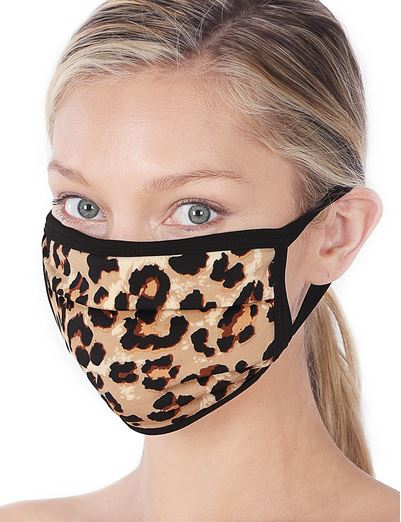 6 Pack Leopard Print Washable Cotton Face Mask