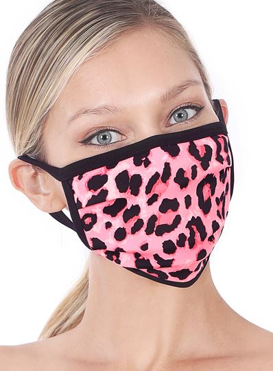 6 Pack Leopard Print Washable Cotton Face Mask