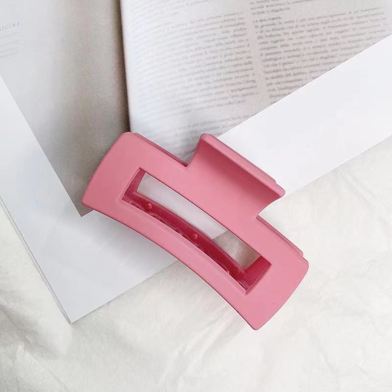 6pcs Simple Square Geometric Frosted Hair Claws Clamps