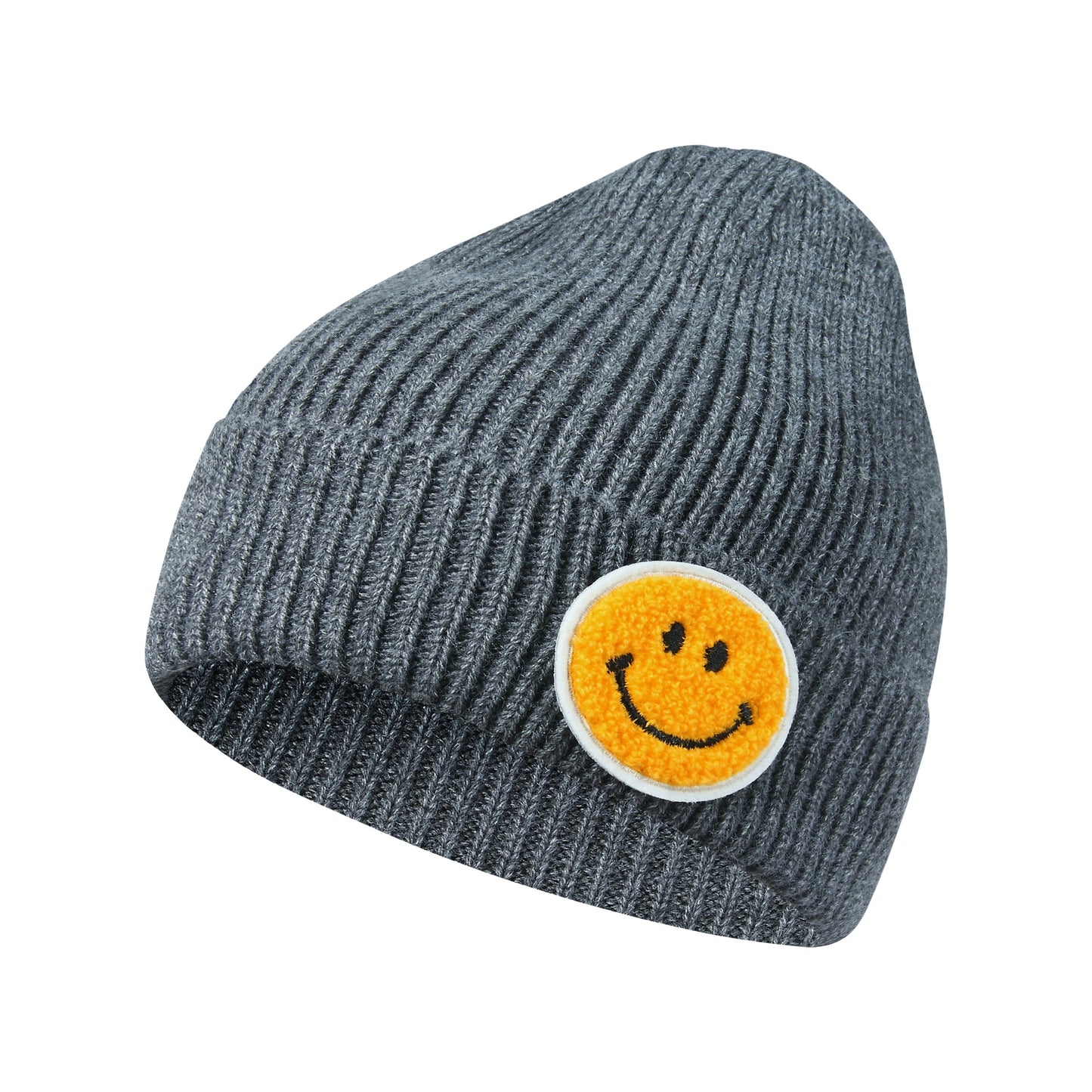 Casual Pastel Tones Yellow Smile Happy Face Beanie