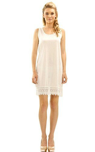 Womens Soild Knit Lace Tank Full Slip Dress Extender - Shop Lev