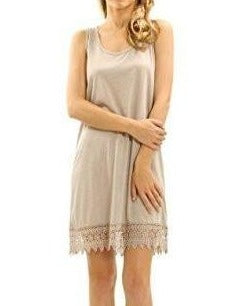 Womens Soild Knit Lace Tank Full Slip Dress Extender - Shop Lev