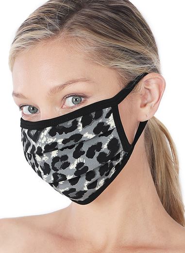 6 Pack Leopard Print Washable Cotton Face Mask