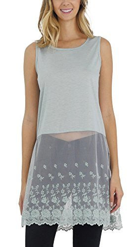 Women Lace Bottom Crop Tank and top extender - Shop Lev