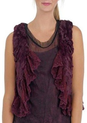 Faux Fur Mini Bolero Vest with Lace Around - Shop Lev