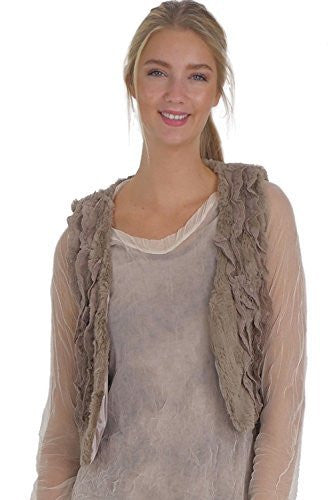Faux Fur Lace Trimmed Mini Bolero Vest - Shop Lev