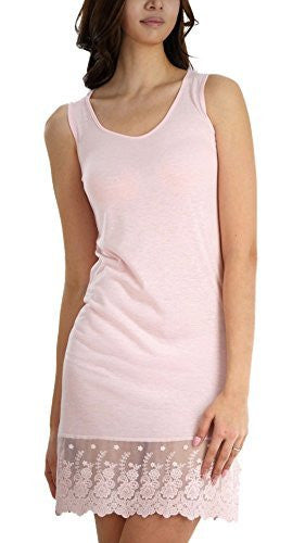 Women's sleeveless full slip for dresses with lace trim - Shop Lev