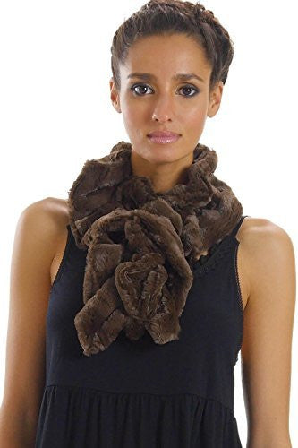 Women's Solid Faux Fur Twisted Spiral Scarf - Shop Lev