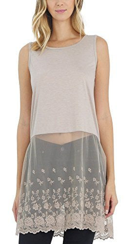 Women Lace Bottom Crop Tank and top extender - Shop Lev