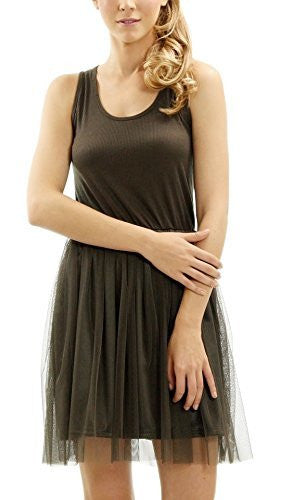 Melody Ribbed Knit Tank Slip Dress with Tutu - Shop Lev