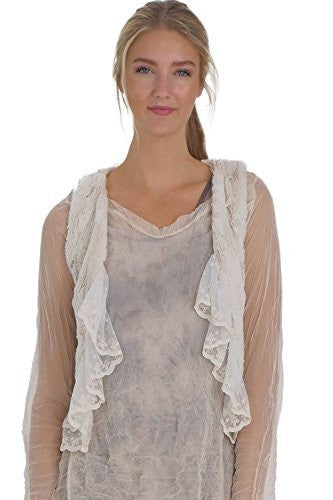 Faux Fur Mini Bolero Vest with Lace Around - Shop Lev