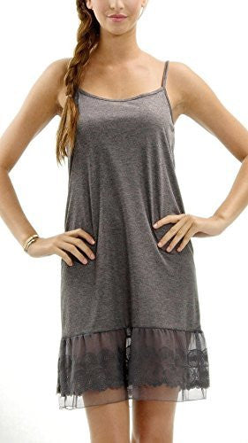 Women's Knit Full Slip with Circle Lace for Lengthening - Shop Lev
