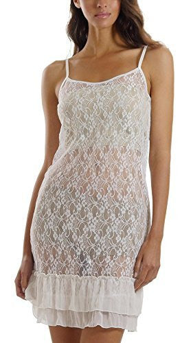 Melody See-through Baby-doll lace slip with ruffles - Shop Lev