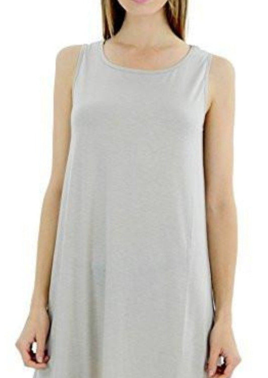 Basic Knit Tank Midi Length Full Slip Dress - Shop Lev