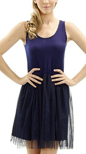 Melody Ribbed Knit Tank Slip Dress with Tutu - Shop Lev