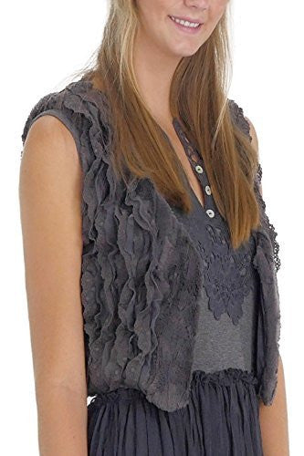 Faux Fur Lace Trimmed Mini Bolero Vest - Shop Lev