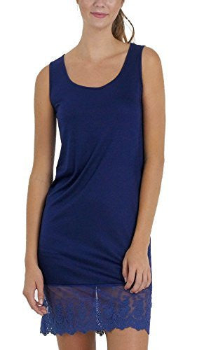 Women's sleeveless full slip for dresses with lace trim - Shop Lev