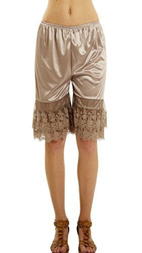 Women's Double Lace Snip-in Satin Pettipants, Pant Slip, Bloomer - Shop Lev