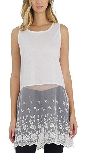 Women Lace Bottom Crop Tank and top extender - Shop Lev