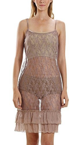 Melody See-through Baby-doll lace slip with ruffles - Shop Lev