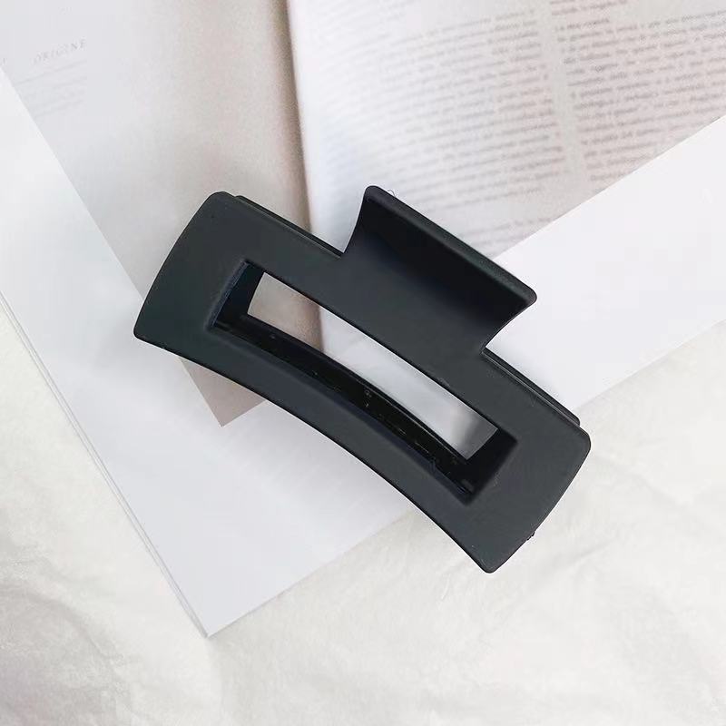 6pcs Simple Square Geometric Frosted Hair Claws Clamps