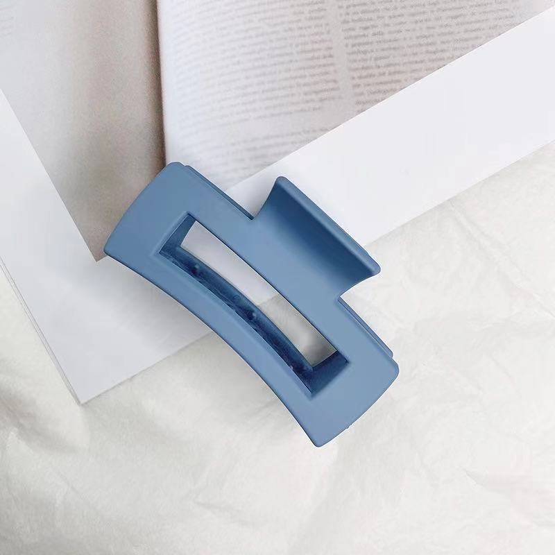 6pcs Simple Square Geometric Frosted Hair Claws Clamps