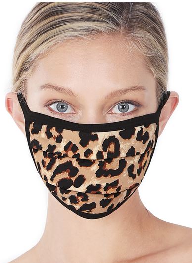 6 Pack Leopard Print Washable Cotton Face Mask