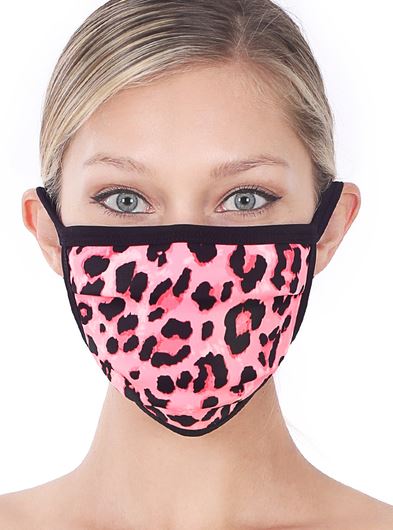 6 Pack Leopard Print Washable Cotton Face Mask