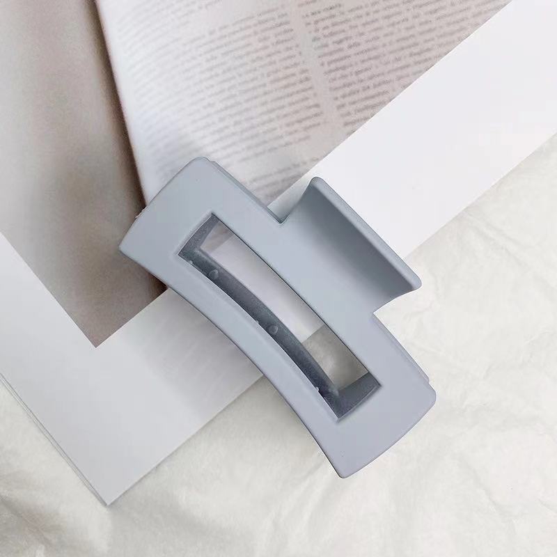 6pcs Simple Square Geometric Frosted Hair Claws Clamps