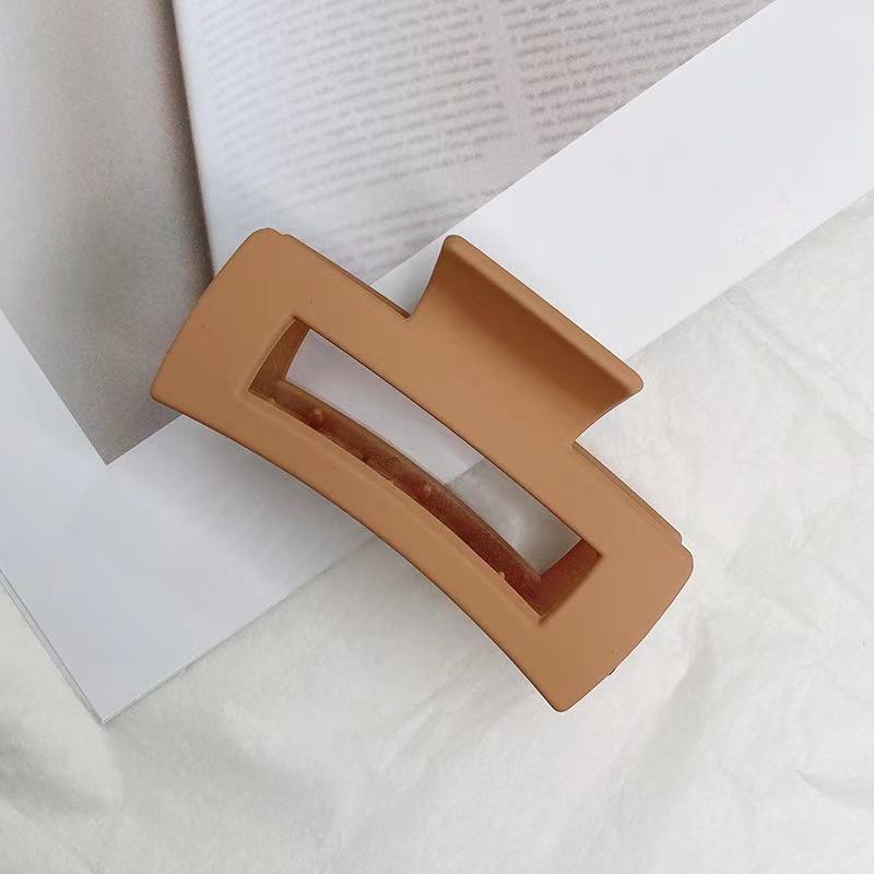 6pcs Simple Square Geometric Frosted Hair Claws Clamps