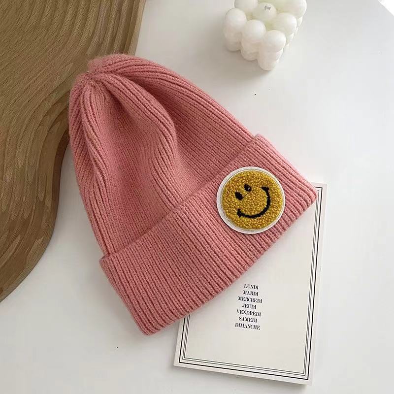 Casual Pastel Tones Yellow Smile Happy Face Beanie