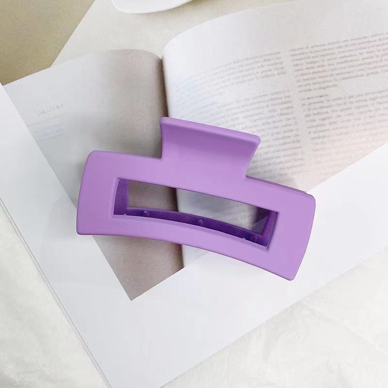 6pcs Simple Square Geometric Frosted Hair Claws Clamps