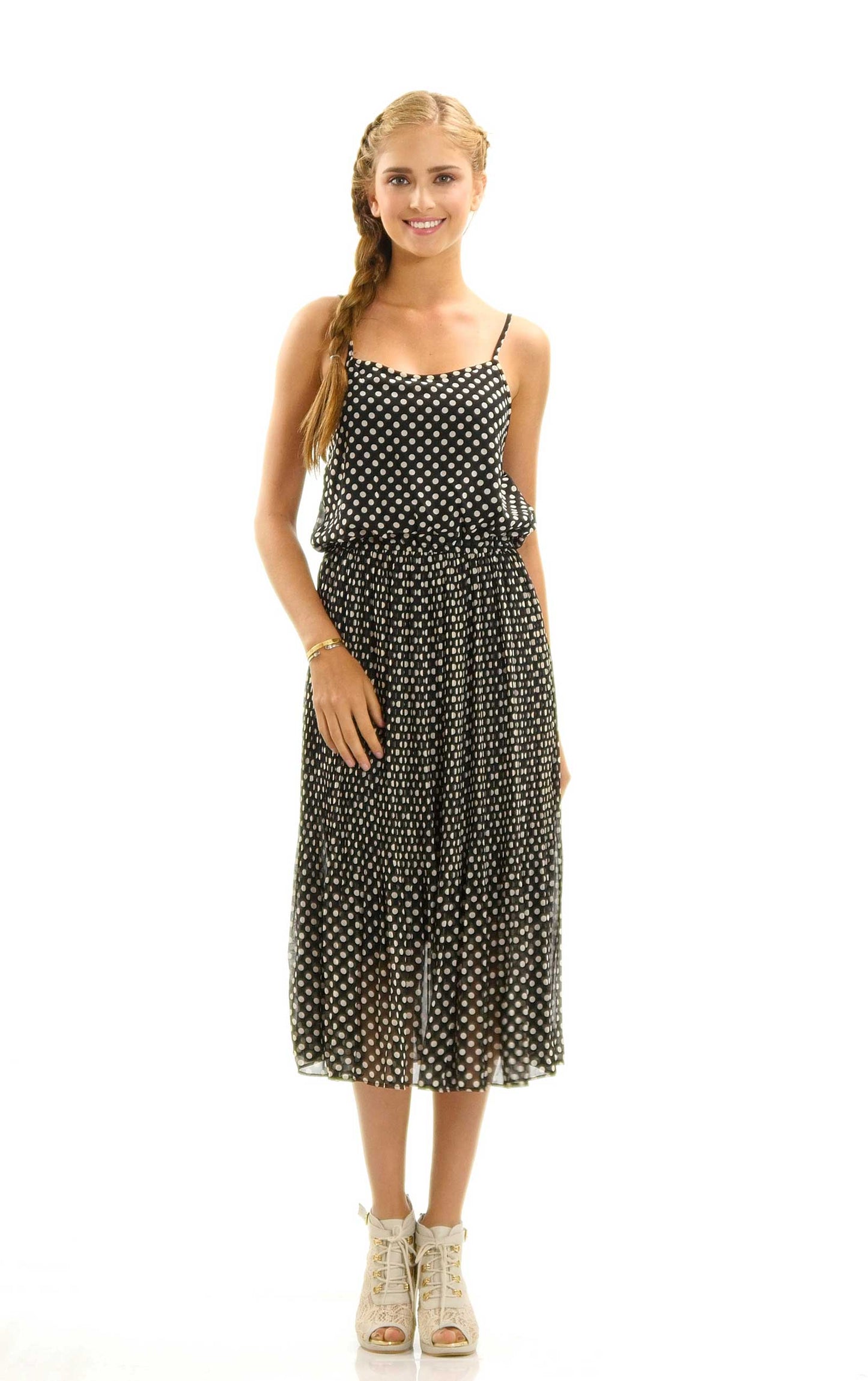 Chiffon Polka Dot Dress - Shop Lev