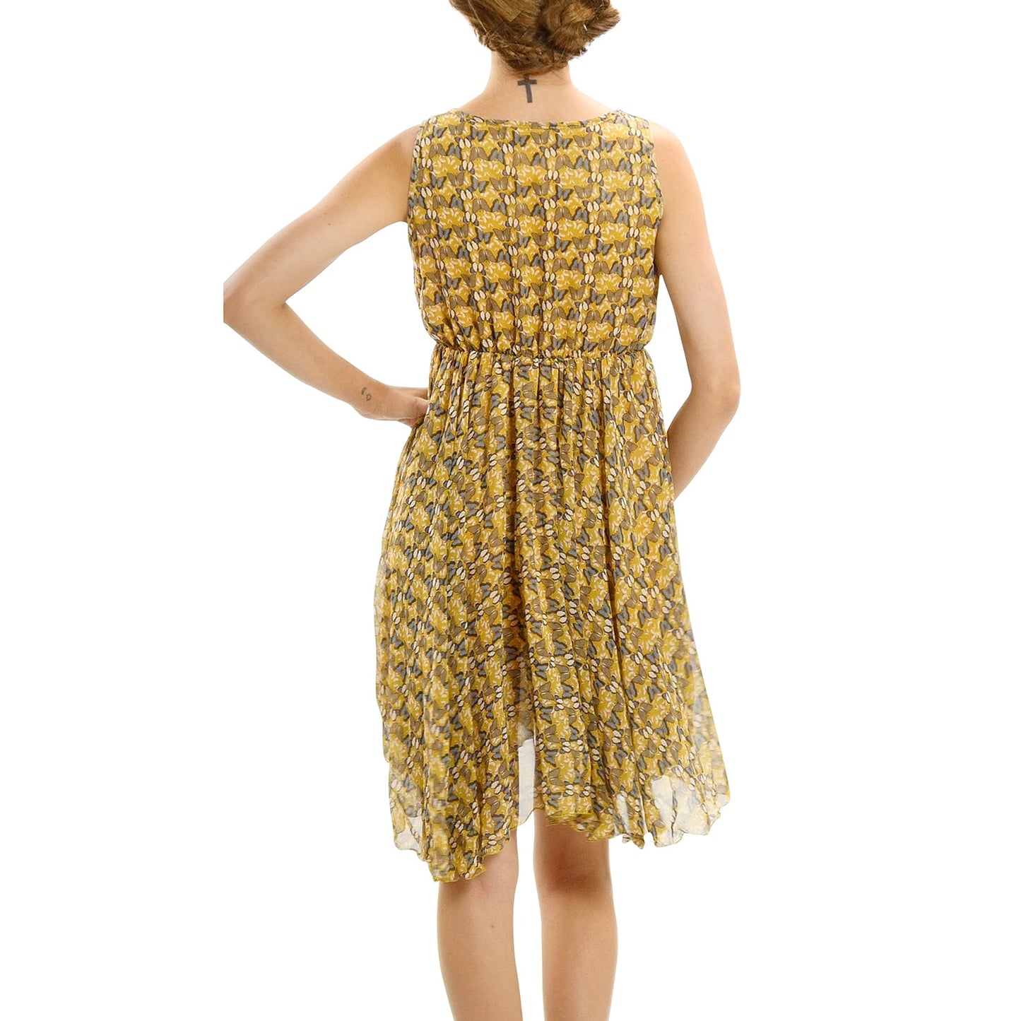 Butterfly Printed Sleeveless Dress - Shop Lev