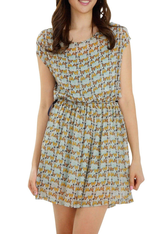Butterfly Printed Mini Dress - Shop Lev