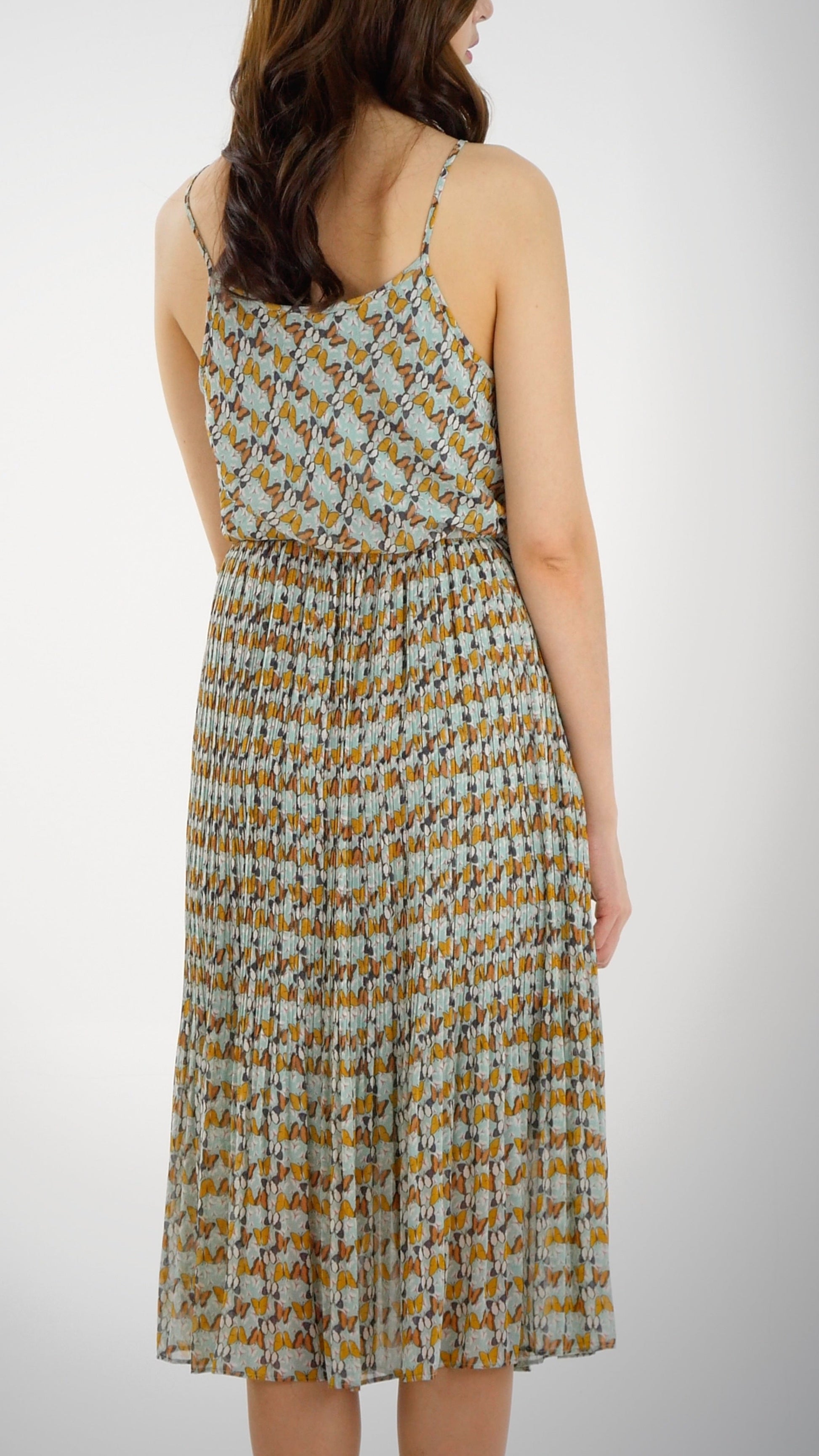 Butterfly Printed Midi Dress - Shop Lev