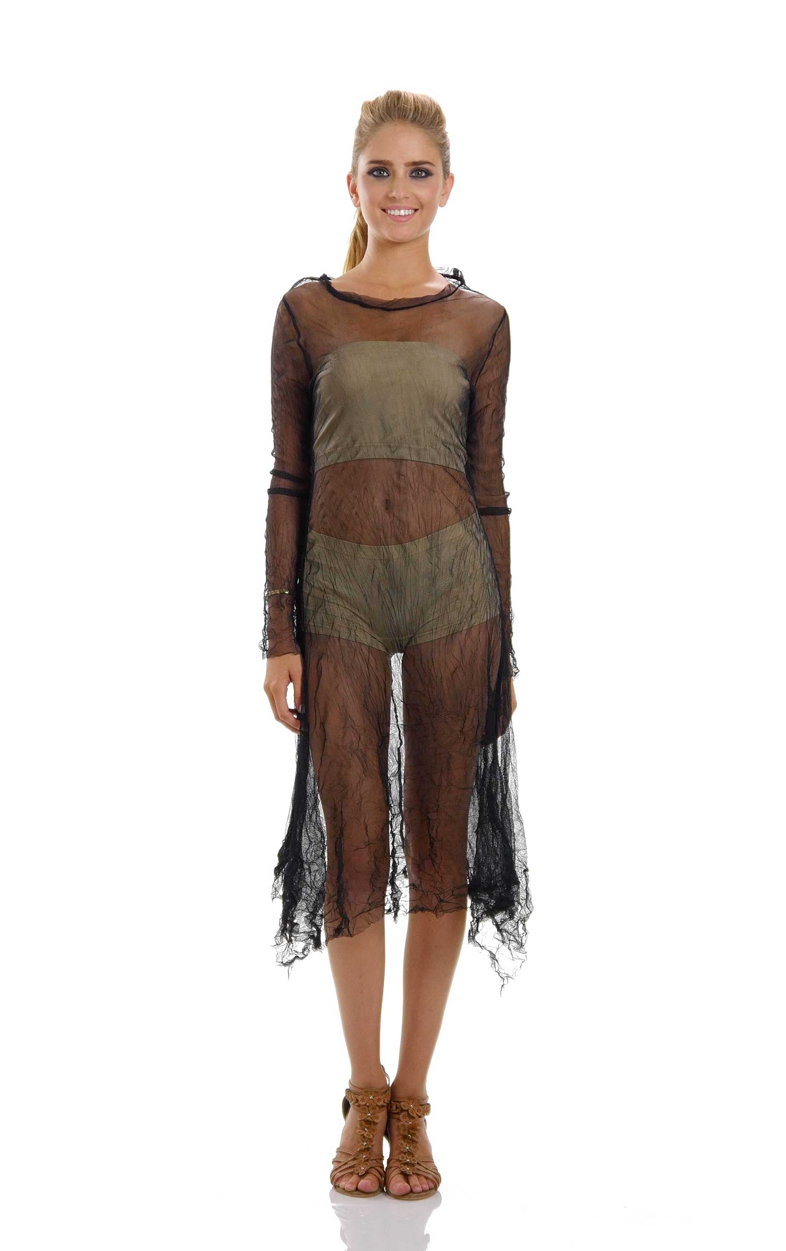 Mesh Long Sleeve Dress/Slip - Shop Lev