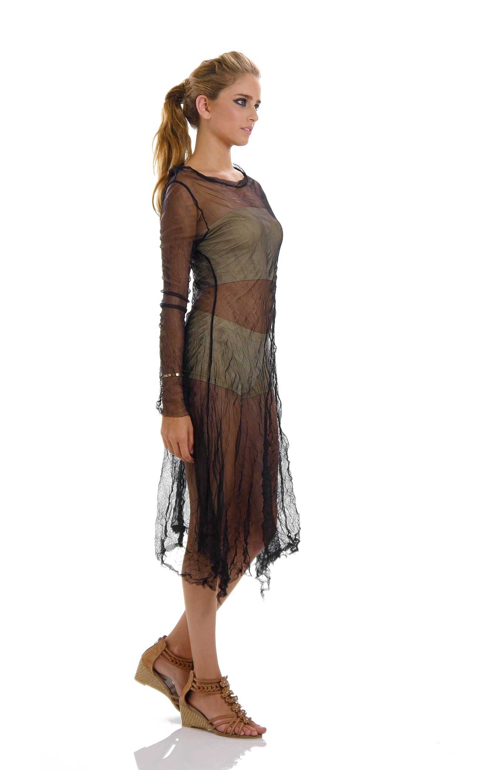 Mesh Long Sleeve Dress/Slip - Shop Lev