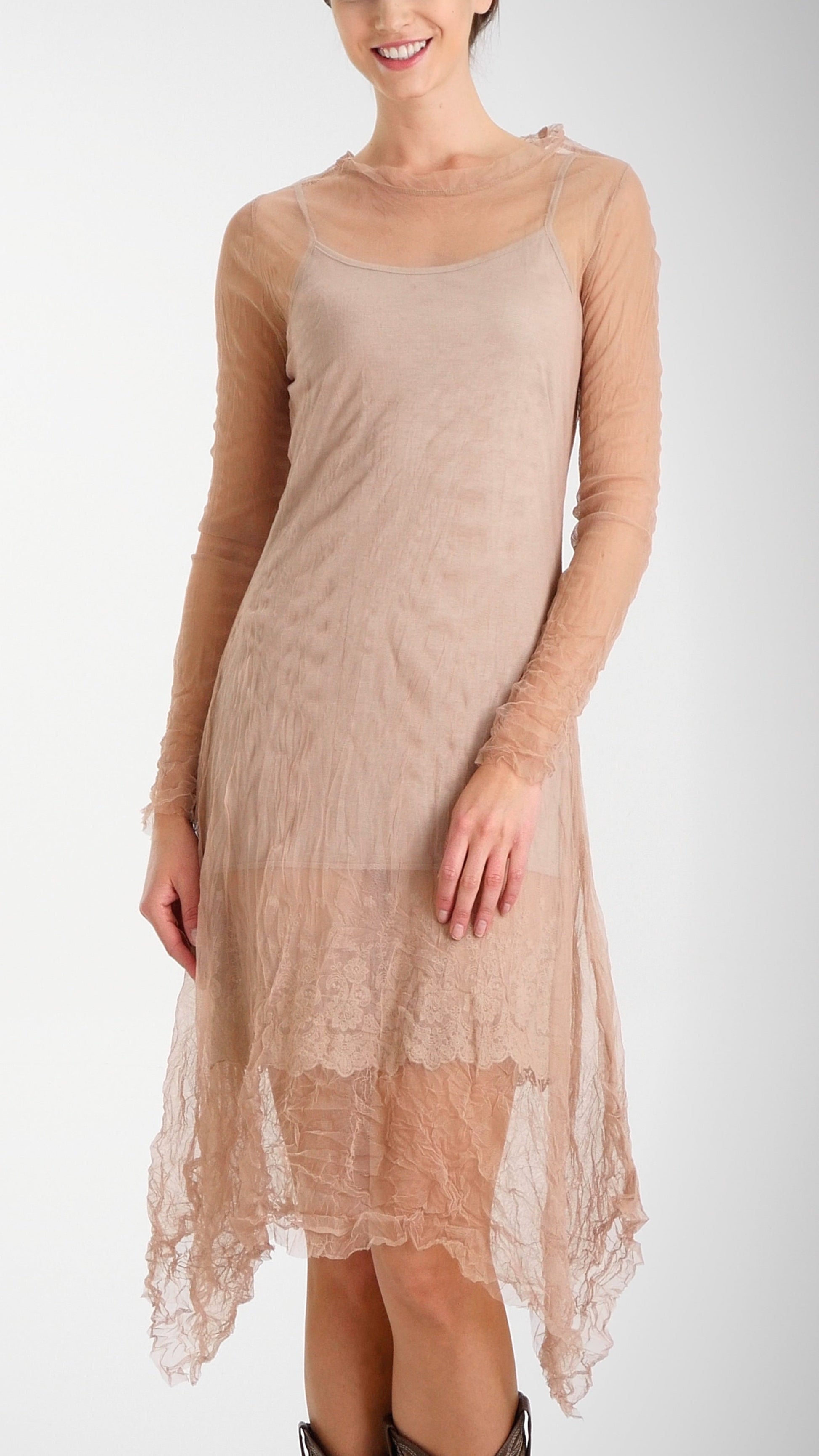 Mesh Long Sleeve Dress/Slip - Shop Lev