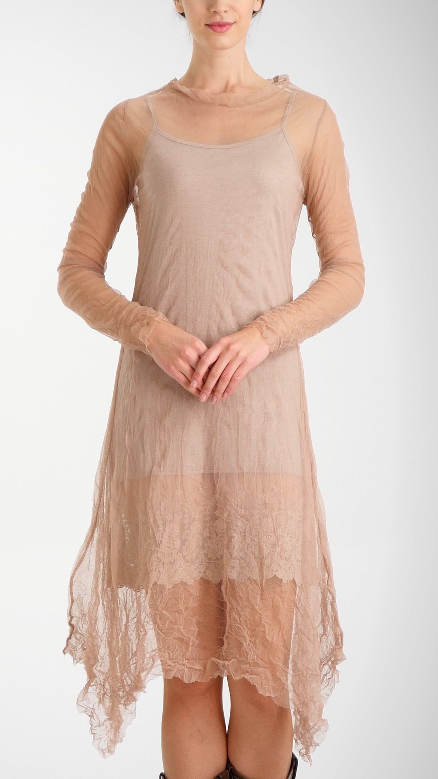 Mesh Long Sleeve Dress/Slip - Shop Lev