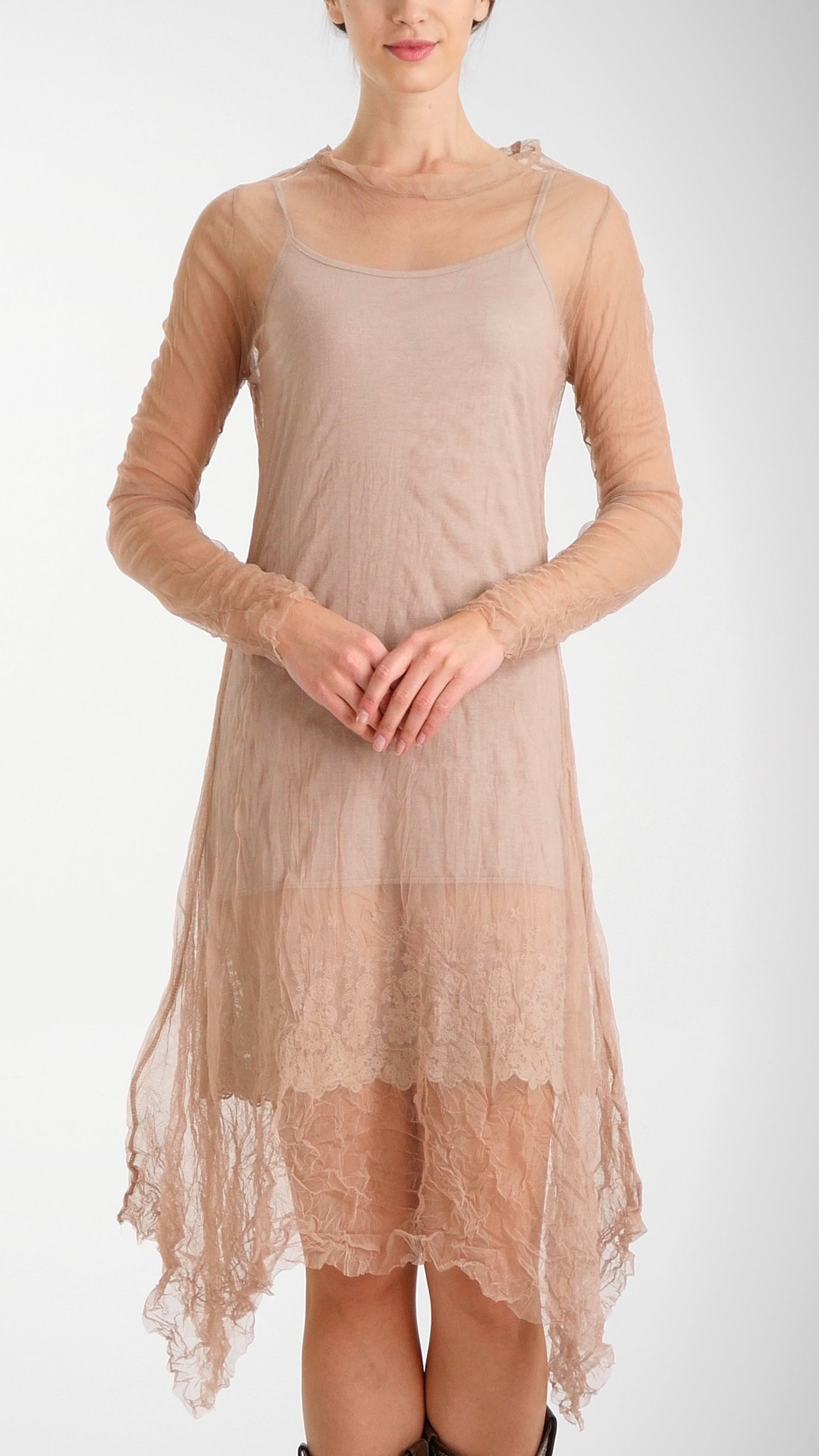Mesh Long Sleeve Dress/Slip - Shop Lev