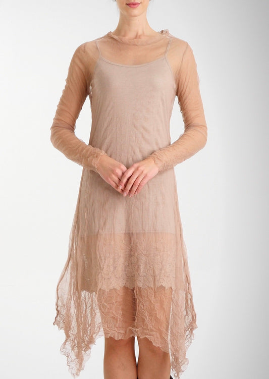 Mesh Long Sleeve Dress/Slip - Shop Lev