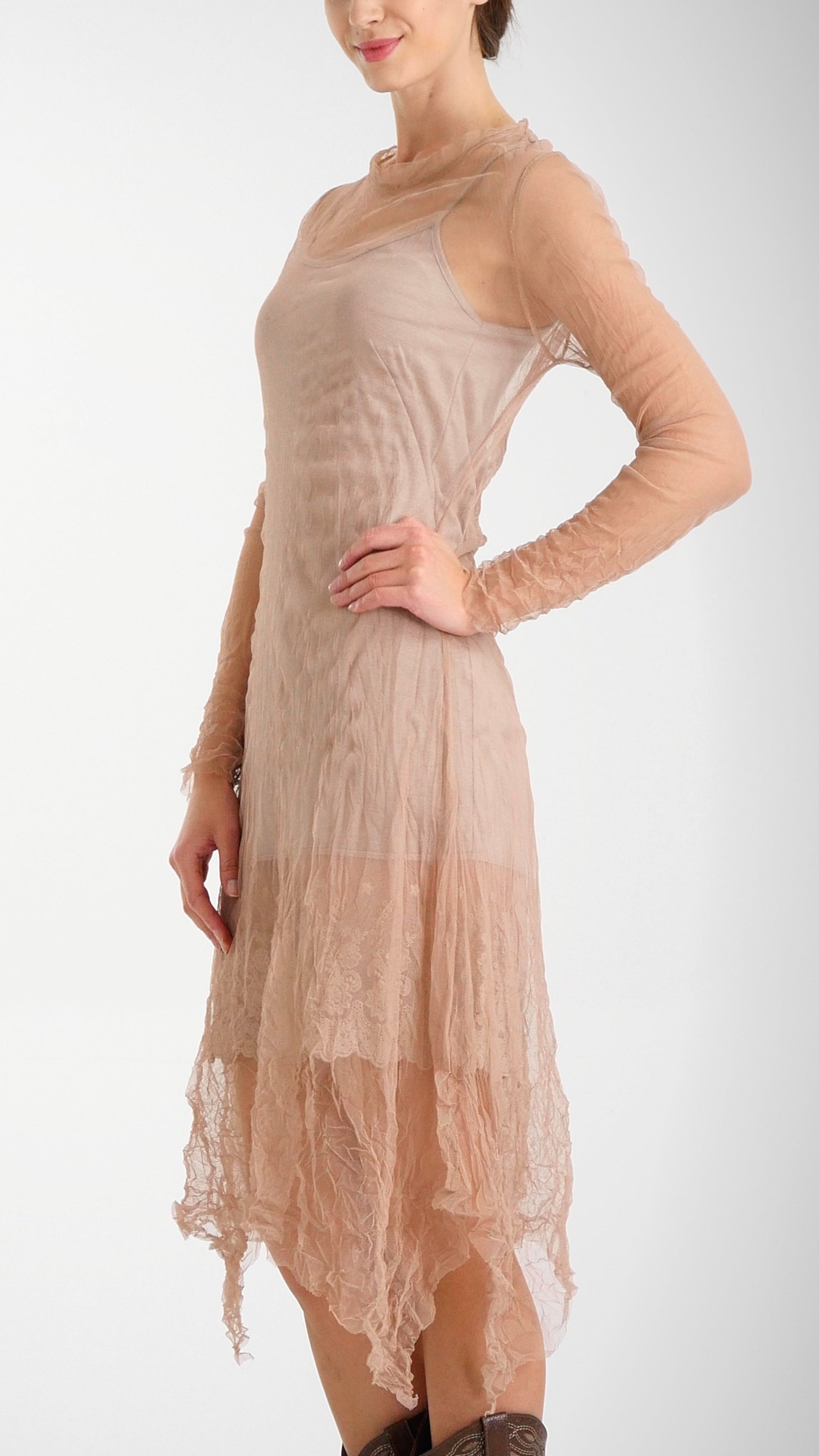 Mesh Long Sleeve Dress/Slip - Shop Lev