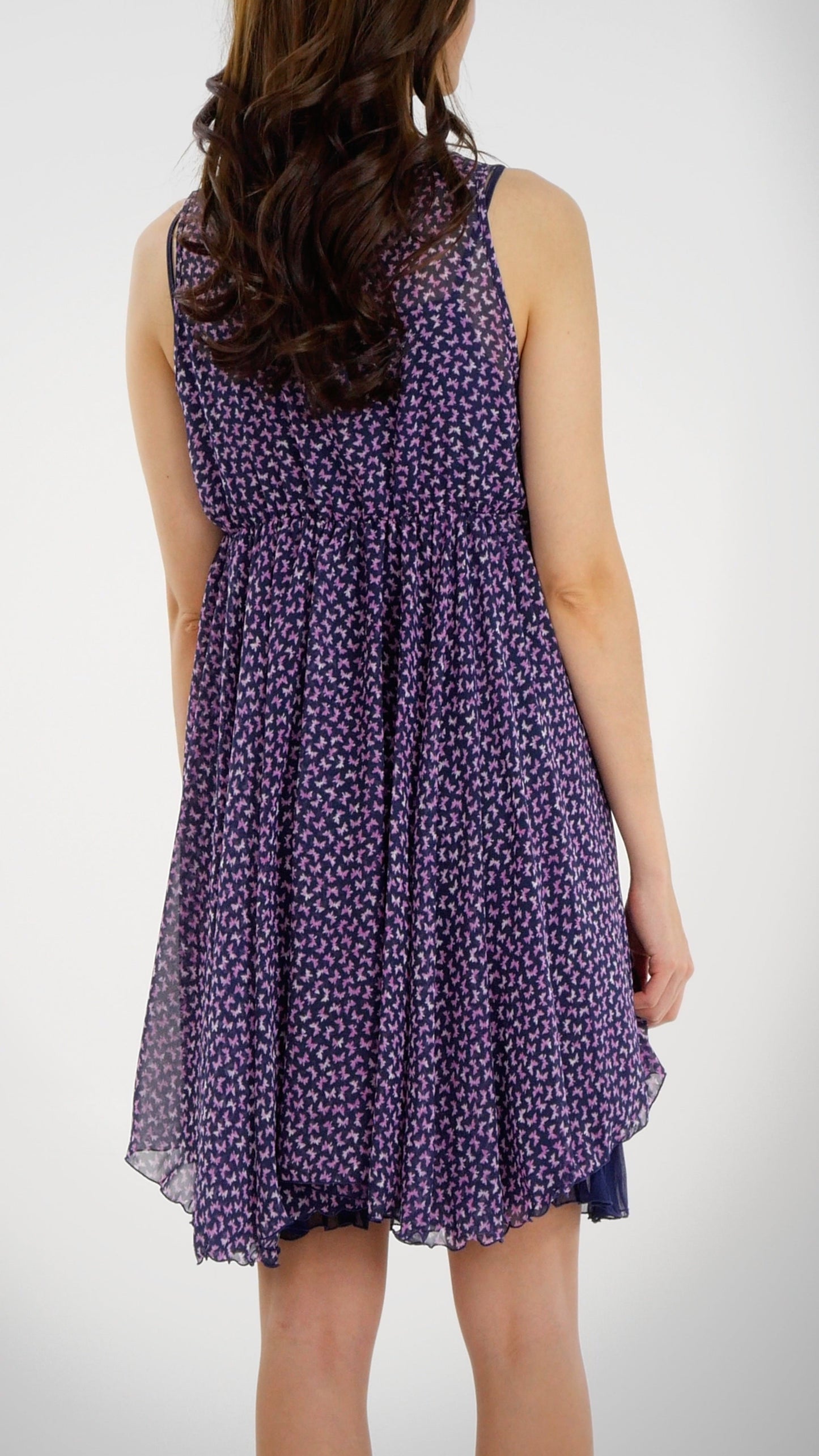 Mini Butterfly Printed Midi Dress - Shop Lev