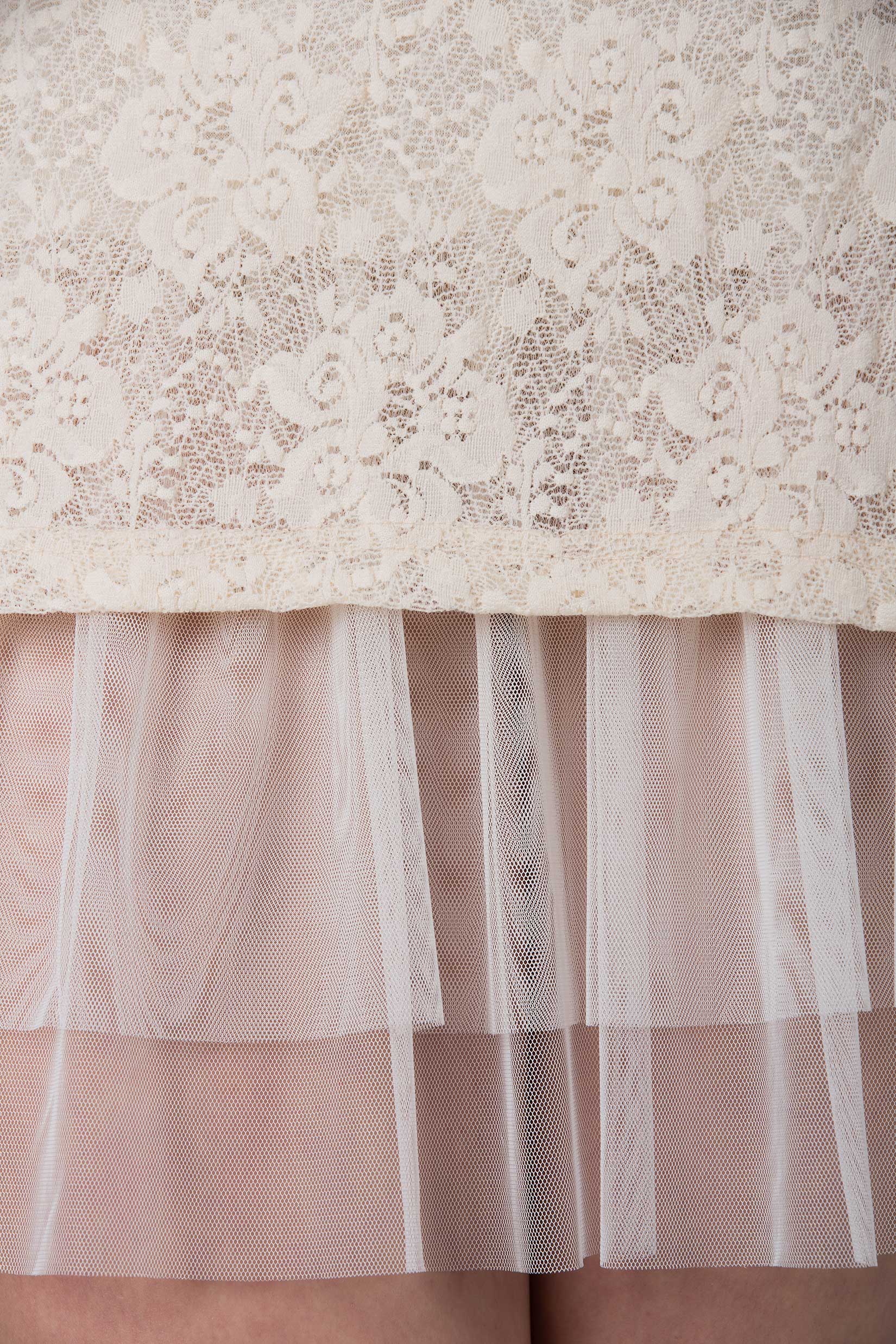 Lace Long Sleeve Tunic with Mesh Slip - Shop Lev