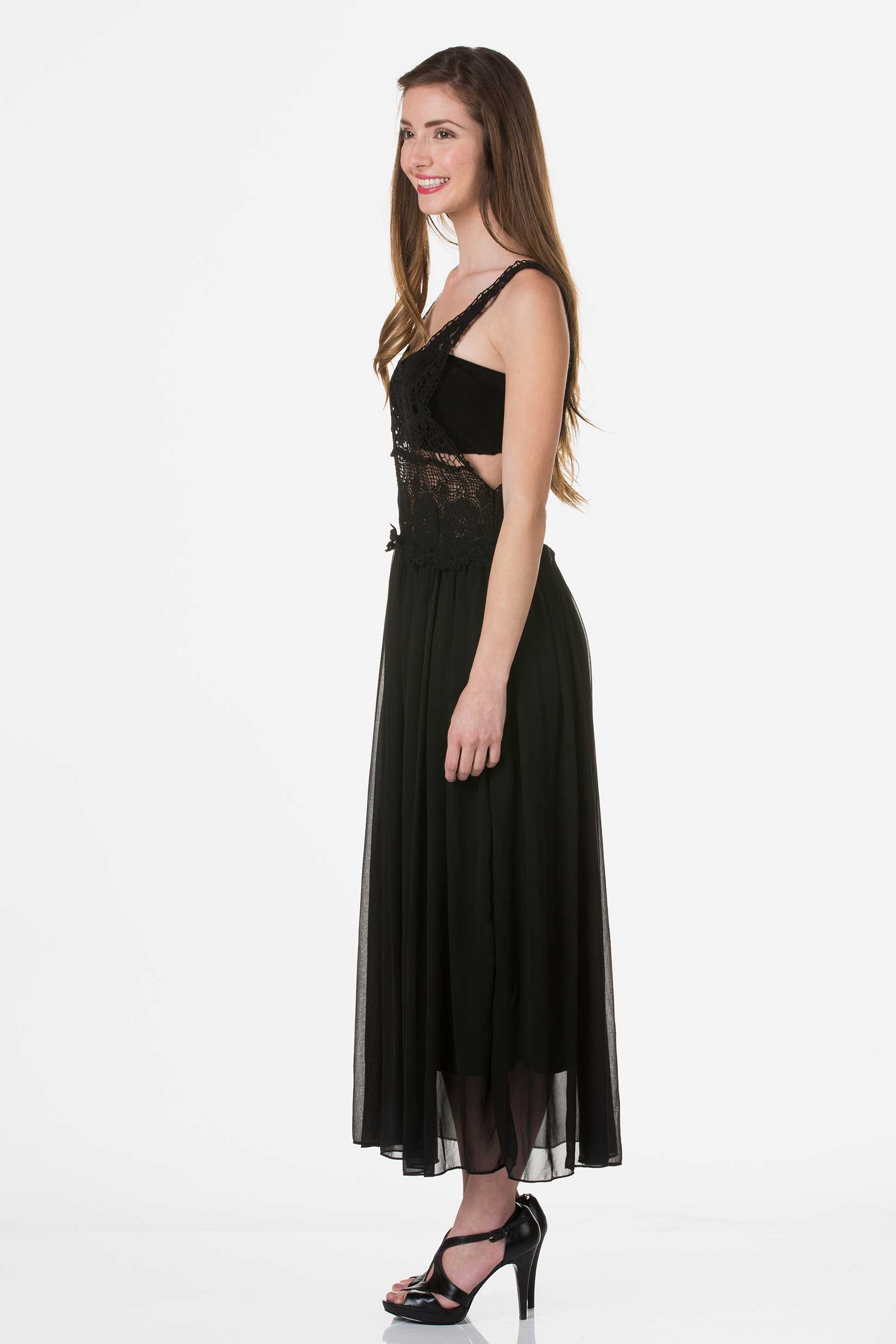 Cotton Lace Top with Poly Maxi Skirt - Shop Lev
